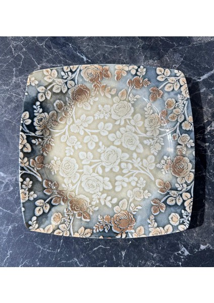 Güral Porselen 21 cm 6 Prç. Çiçek Desenli Pasta Tabağı