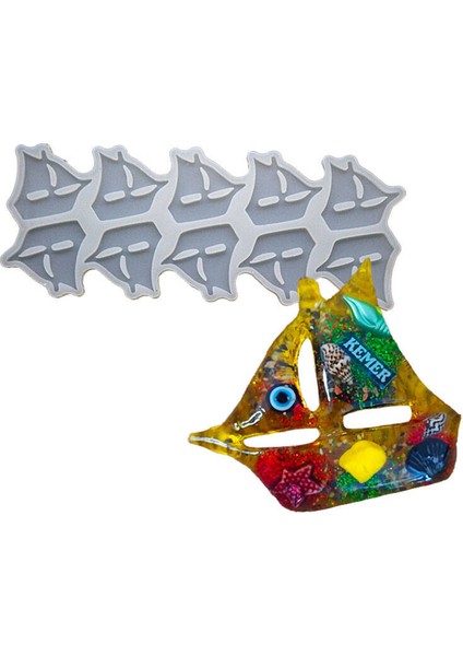 Yelkenli Magnet Epoksi Reçine Kalıbı 10 Adetlik Set