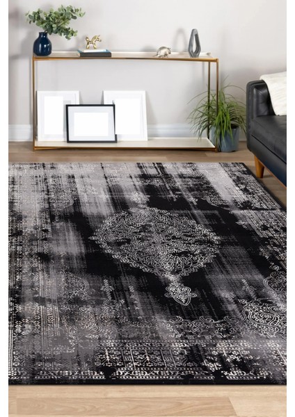 Lynosse Siyah Yumuşak Konforlu Halı P0307
