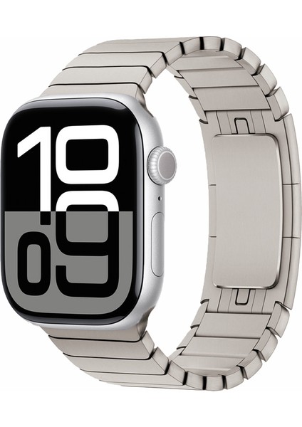 Apple Watch 7 45MM Uyumlu Krd-35 Metal Kordon-Titanyum