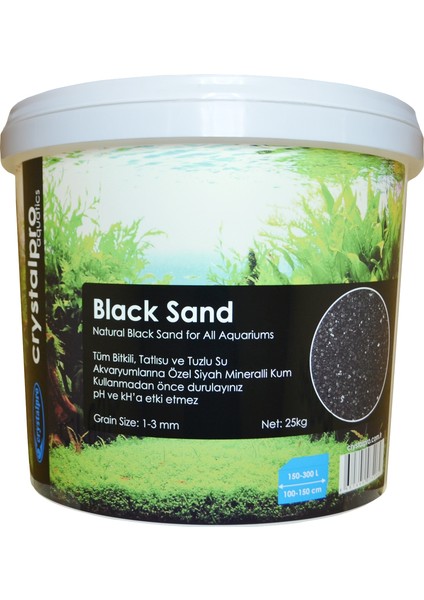 Black Sand 25 kg Siyah Akvaryum Kumu Tatlısu Bitkili ve Tuzlu Su Akvaryumları Için