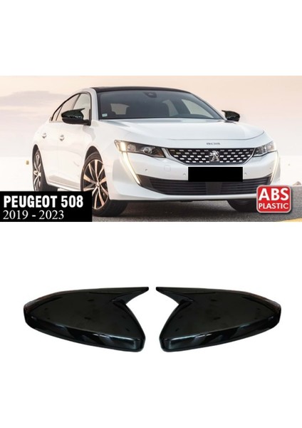 Peugeot 508 2019-2023 Yarasa Ayna Kapak Parlak Siyah Sağ Sol Takım