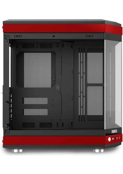 North Premium Xl LCD Ekran+Riser 1x Fan Mid Tower Kırmızı Siyah Gaming Bilgisayar Kasası