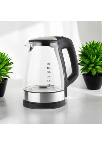 Alice 1.8 Lt Işıklı Cam Kettle Su Isıtıcı