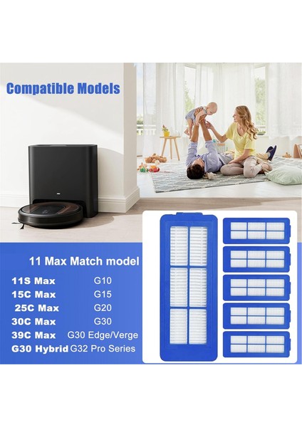 Eufy 11S Max 15C Max, 30C MAX,39C MAX,G30 Edge, G30 Hibrit Elektrikli Süpürge Yedek Filtreleri Için Yedek Hepa Filtreleri (Yurt Dışından) modelleri