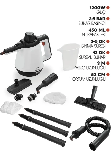 Cb- 02A  Buharlı Temizlik Makinası - Buharlı Temizleyici - Floor Max Set