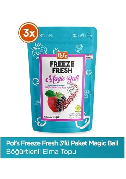 Freeze Fresh Magic Ball Böğürtlenli Elma Topları 16 gr X3 Adet