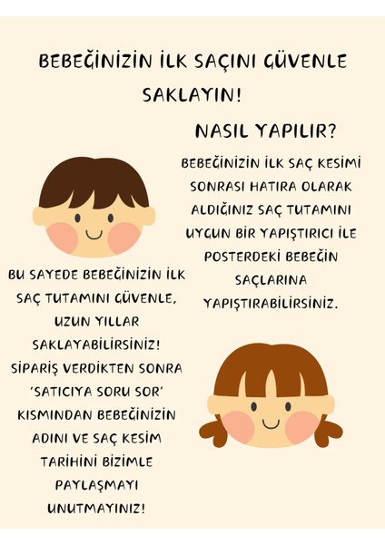 Çerçeveli Poster, Hatıra Bebek Saçı Tablosu, Ilk Saç Hatırası, Pinterest Bebek Odası Dekorasyonu