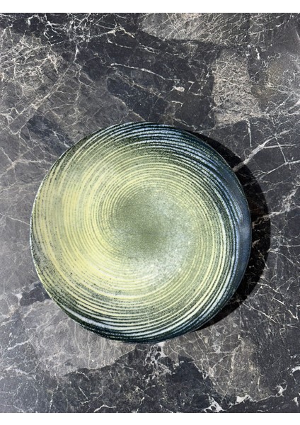 Güral Porselen 20 cm 6 Prç. Yeşil Spiral Desenli Pasta Tabağı