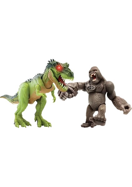 Primal Clash Gorilla Vs T-Rex Sesli Işıklı Oyun Seti