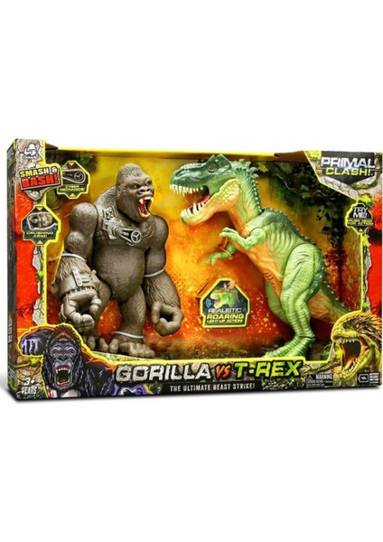 Primal Clash Gorilla Vs T-Rex Sesli Işıklı Oyun Seti