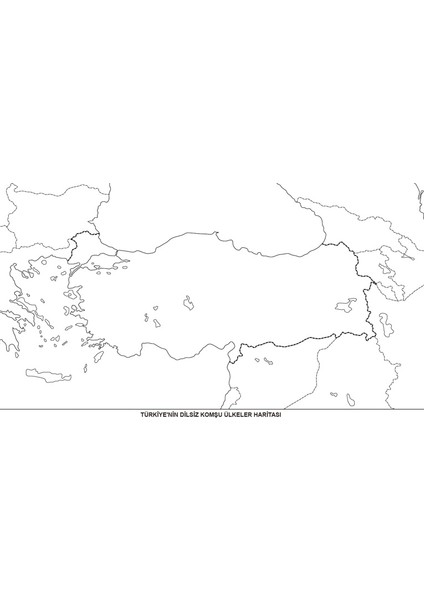 A3 Boy Dilsiz Türkiye ve Komşuları Haritası Renksiz 10 Adet fiyatları