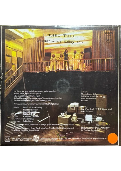 Jethro Tull Minstrel In The Gallery LP Plak
