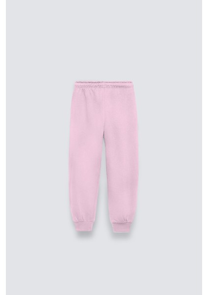 Pembe Beli Lastikli Paçası Lastikli Pamuklu Nefes Alan Nature Concept Regular Fit Jogger Füme Çocuk Eşofman Altı