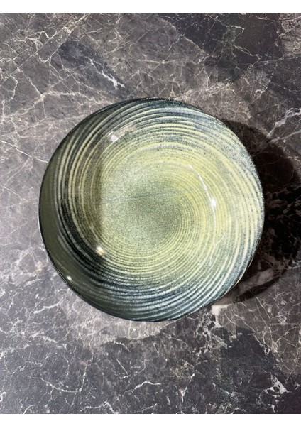 Güral Porselen 15 cm 6 Prç. Yeşil Spiral Desenli Çorba Kasesi