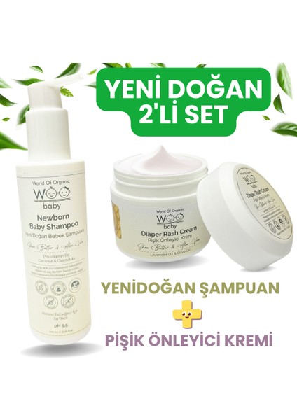 Yenidoğan Bebek Şampuanı 200 ml ve Bebek Pişik Önleyici Krem 50 ml - 2'li Set