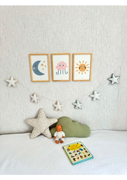 Renkli, Içi Dolgulu Yıldız Flama Banner Garland Çocuk Bebek Duvar Aksesuarı Süsü fiyatları
