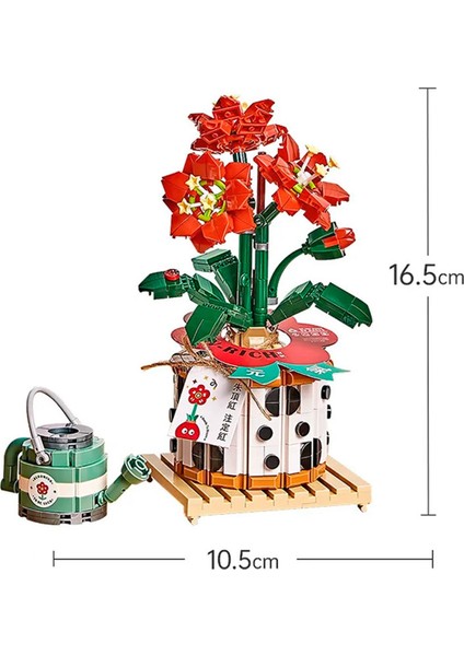 Mikro Blok Saksılı Nergis Zambağı Çiçeği 703 Parça 1285 modelleri