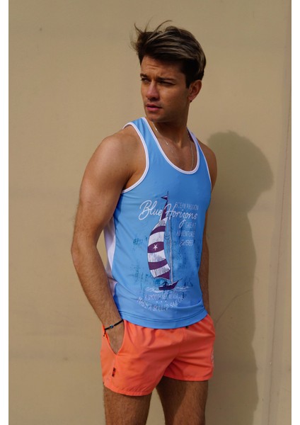 Desenli Sıfır Kol Nefes Alan Kumaş Erkek Atlet fiyatları