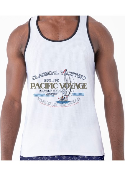 Desenli Sıfır Kol Nefes Alan Kumaş Erkek Atlet