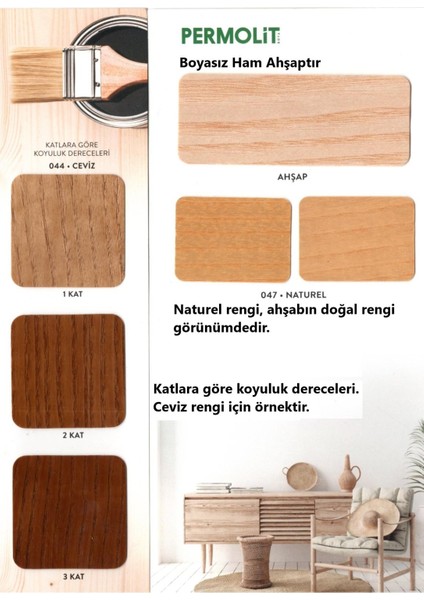 Permolife Su Bazlı Parlak Ahşap Vernik - Natural - 0.75 Lt. modelleri