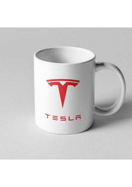 Tesla Logolu Kupa Seramik Kahve Mug