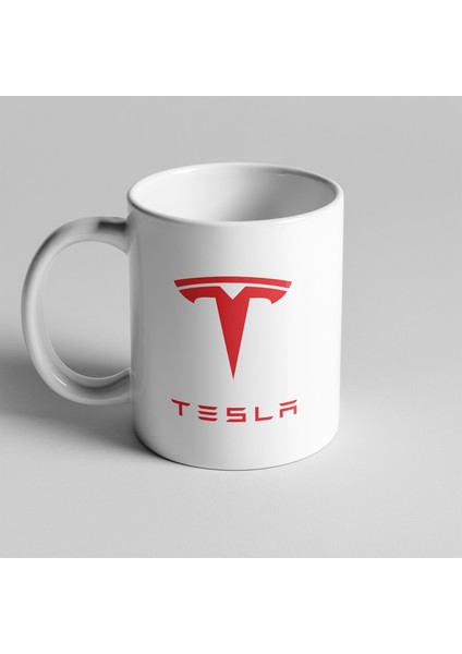 Tesla Logolu Kupa Seramik Kahve Mug