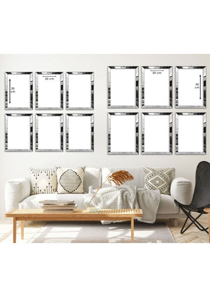 MODERN ÇİZİM VE GEOMETRİK DESEN 6'LI PLEKSİ KENAR MDF TABLO SETİ modelleri