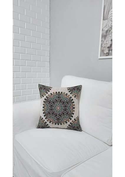 Goblen Pamuk Dokuma Kumaş Yastık Kırlent Kılıfı Pillow