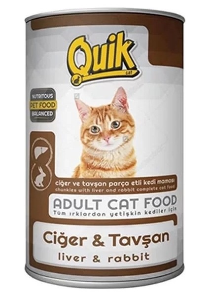 Ciğer ve Tavşanlı Yetişkin Konserve Kedi Maması 415 gr