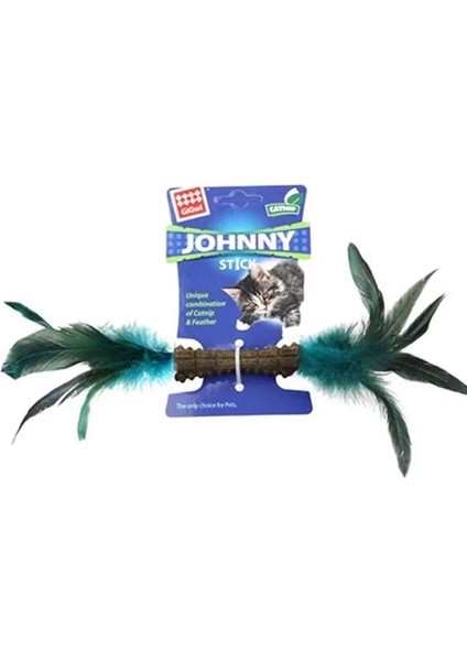 Johnny Stick Doğal Çift Taraflı Yeşil Tüylü Kedi Oyuncağı