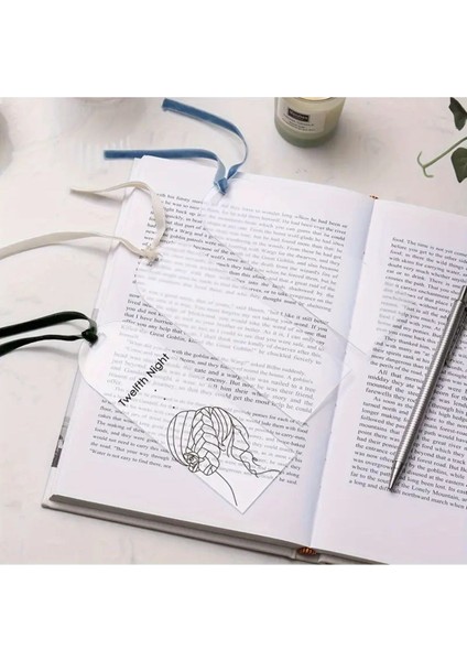 50 Adet Şeffaf Akrilik Kitap Ayracı