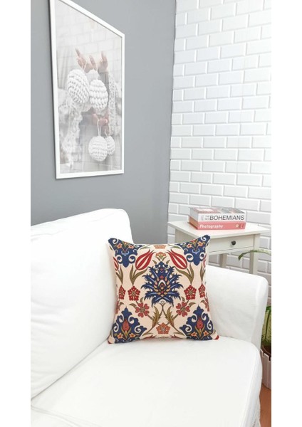 Goblen Pamuk Dokuma Kumaş Yastık Kırlent Kılıfı Pillow