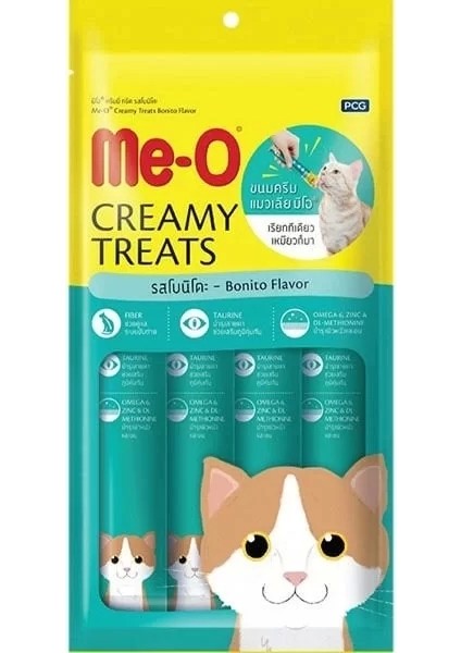 Meo Kremalı Kurutulmuş Ton Balıklı Kedi Sıvı Ödül Maması 4X15 gr