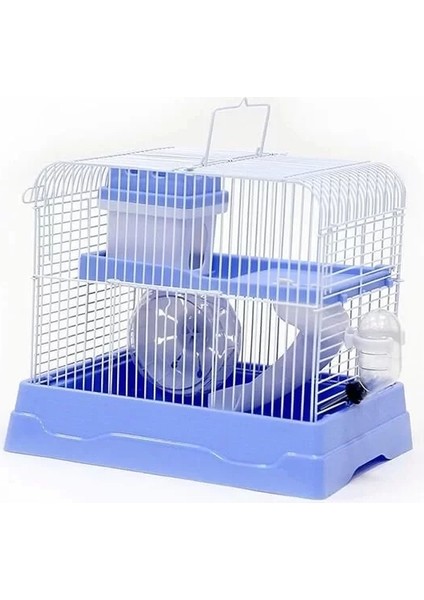 Kıvrımlı Hamster Kafesi Mavi 30X23X26 cm