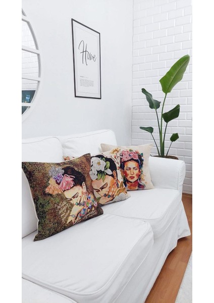 Goblen Pamuk Dokuma Kumaş Yastık Kırlent Kılıfı Pillow
