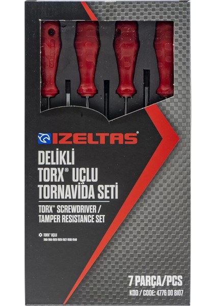 4776008107 Delikli Torx Uçlu Tornavida Seti 7 Parça