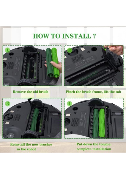 Irobot Roomba I1, I3, I4, I5, I6, I7, I8, E5, E6, E7 Yedek Parça Aksesuarları Ana Yan Fırça Hepa Filtresi (Yurt Dışından)