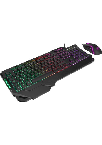 Km-28 Heirloom Işıklı 7 Tuş 8000DPI Gaming Klavye + Mouse Set Oyuncu Set Oyuncu Klavye Oyuncu Mouse