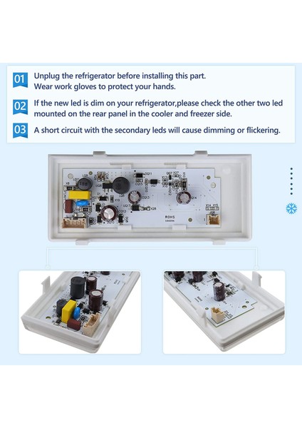 WPW10515058 W10515058 W10522611 LED Işık Whirlpool Kenmore Maytag Buzdolabına Uygun (Yurt Dışından)