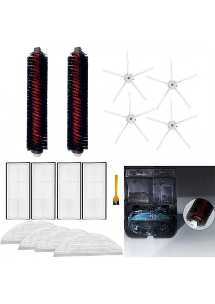 Silindir Yan Fırça Filtre Aksesuarları Xiaomi Roborock S7 Maxv Ultra S7 Pro Ultra G10S G10 Vakum Yedek Parçaları (Yurt Dışından) fırsatları