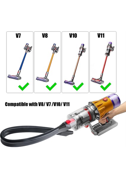 Dyson V15 V11 V10 V8 V7 Için Uyumlu Esnek Lance Nozulu, Esnek Nozul Araba Temizleme Kiti Uzatma Hortumu (Yurt Dışından)