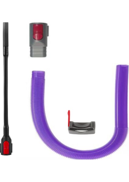 Dyson V7 V8 V10 V11 V12 V15 Vakum Bağlantı Hortumu + Dar Alan Temizleme Seti ve Dar Alan Temizleme Aparatı + Tetik Kilidi (Yurt Dışından)