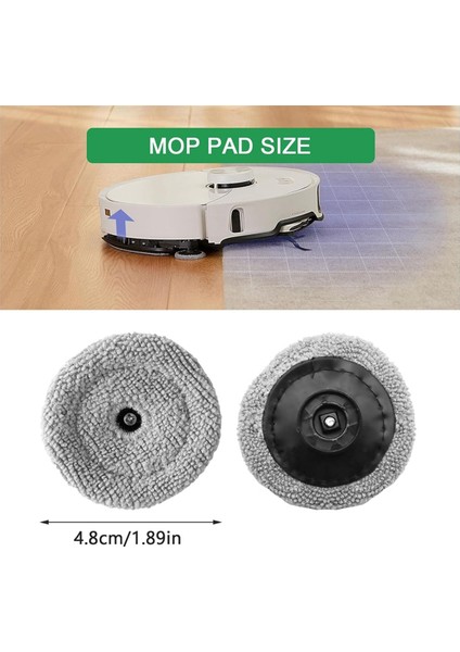 Kenar Mop Bezleri Roborock S8 Maxv Ultra Robot Süpürge Mikrofiber Mop Pedleri Aksesuarları Için Yedek Parça (Yurt Dışından)