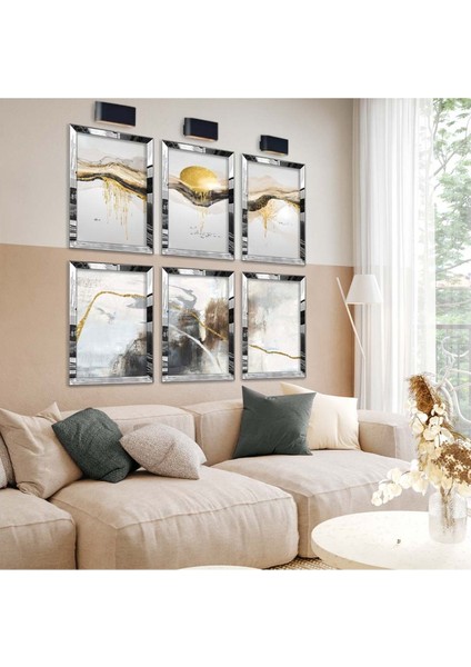 KOLAJ ÇİZİM 6'LI PLEKSİ KENAR MDF TABLO SETİ fiyatları