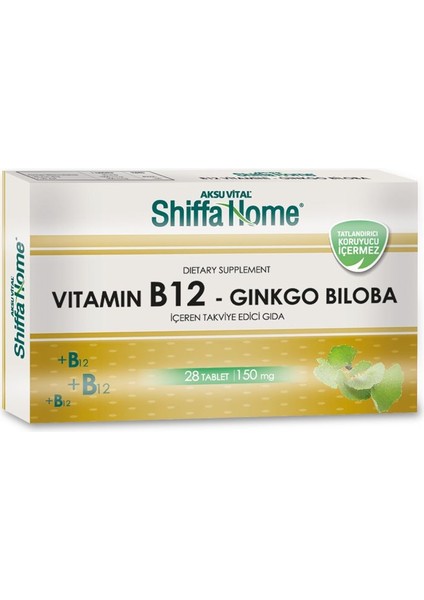 Vitamin B12 Ginko Biloba Tablet 150 Mg 28 Tablet (Ginkgo Biloba Kapsül)