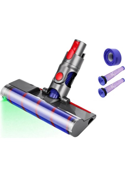 Dyson V7 V8 Elektrikli Süpürge Elektrikli Zemin Fırça Kafası + Ön ve Arka Filtre Aksesuarları Için Yedek Yedek Parçalar (Yurt Dışından)