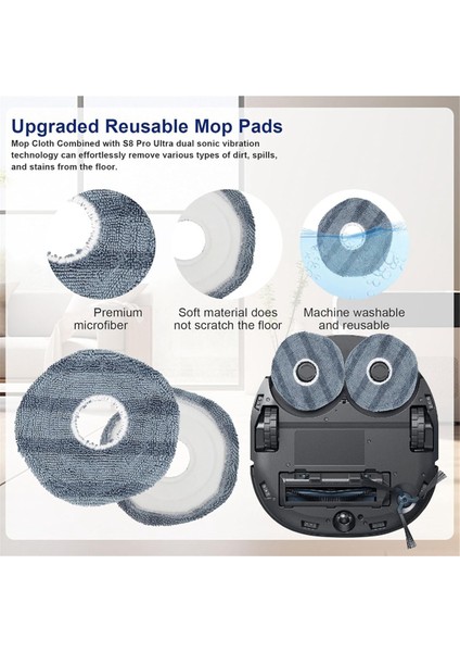 Eufy X10 Pro Omni Robot Süpürge Ana Yan Fırça Hepa Filtre Paspas Bezi Toz Torbaları Yedek Yedek Parçalar (Yurt Dışından)