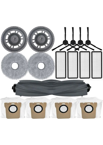 Dreame Bot L20 Ultra Ana Fırça Yan Fırça Paspas Bezi Tutucu Hepa Filtre Toz Torbaları Dreame Bot L30 ULTRA/X20 Pro Için (Yurt Dışından)