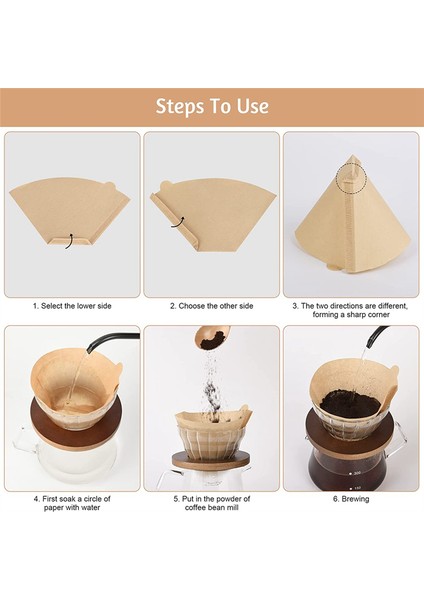 300 Adet Kahve Filtresi 4 Tek Kullanımlık Kahve Filtresi 4 Koni Kağıdı Pour Over Kahve Makineleri/kahve Damlatıcı Konileri Için (Yurt Dışından)